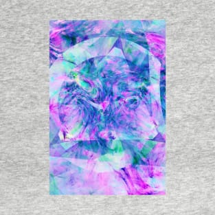 Pink & Blue Pastel Splash Shapes Abstract Artwork T-Shirt